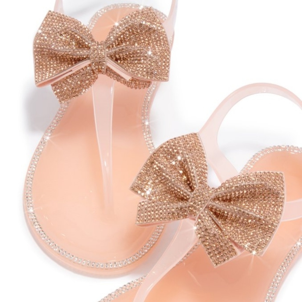 𝙇𝙖𝙨𝙩 𝙎𝙞𝙯 6 💎Nude Rhinestone Encrusted Bow - Picture 2 of 8